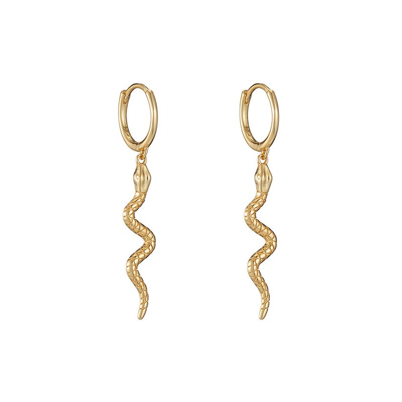 Aretes De Serpiente Pequeños De Cobre Metálico Simples