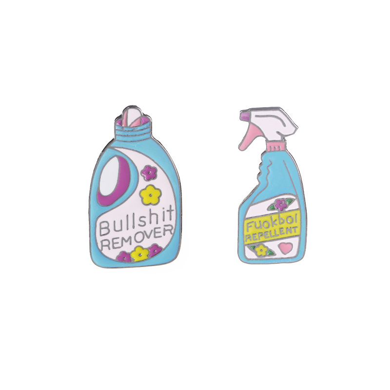 Fashion Home Laundry Liquid Bottle Detergent Dripping Brooch Set