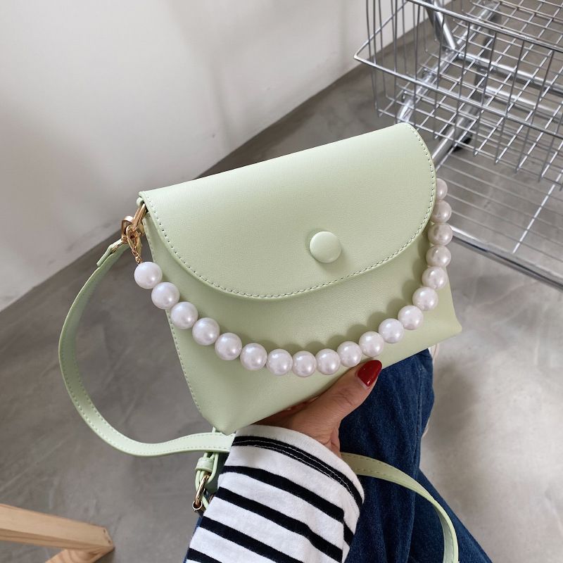 Fashion Pearl Chain Shoulder Messenger Portable Small Square Bag
