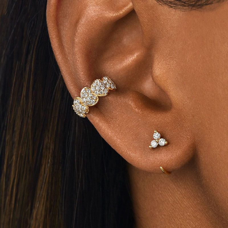 Simple Alloy Diamond Earrings Wholesale