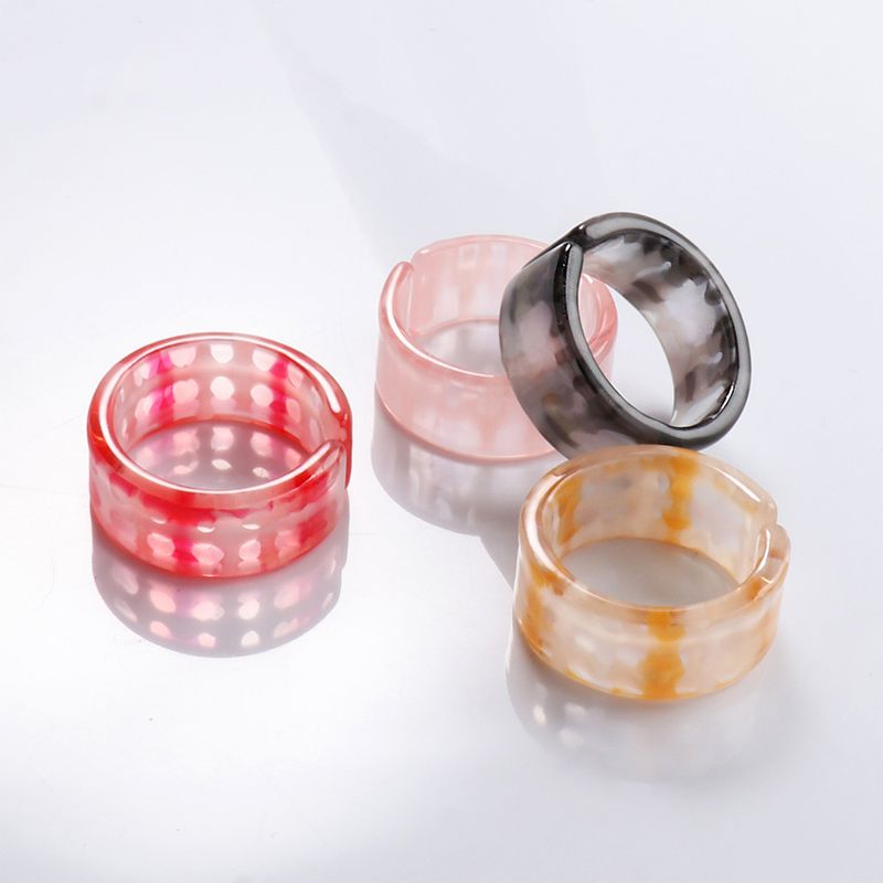 Simple Style Acrylic Resin Korean Four-piece Ring