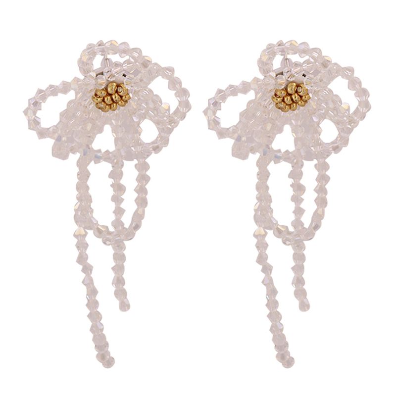 Boucles D&#39;oreilles Longues Glands Perle Baroque New Flower