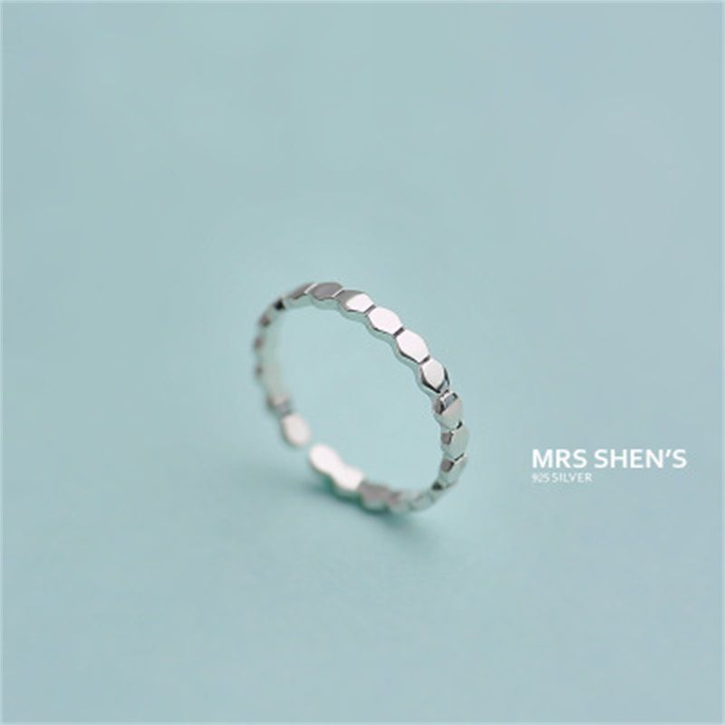 Fashion S925 Sterling Silver Hexagonal Open Ring