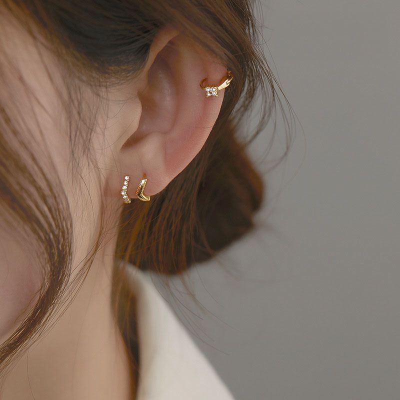 Simple Diamond Copper Earrings Wholesale