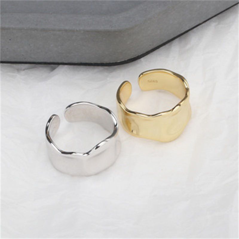 Anillo De Moda Simple Irregular De Plata Esterlina Coreana S925