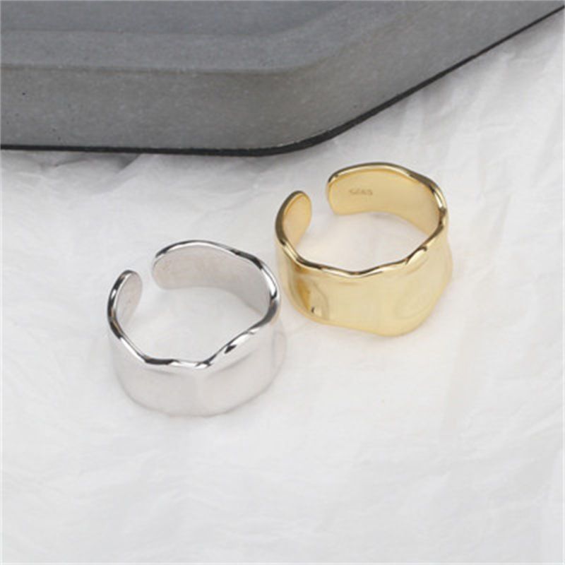 Korean S925 Sterling Silver Irregular Simple Fashion Ring