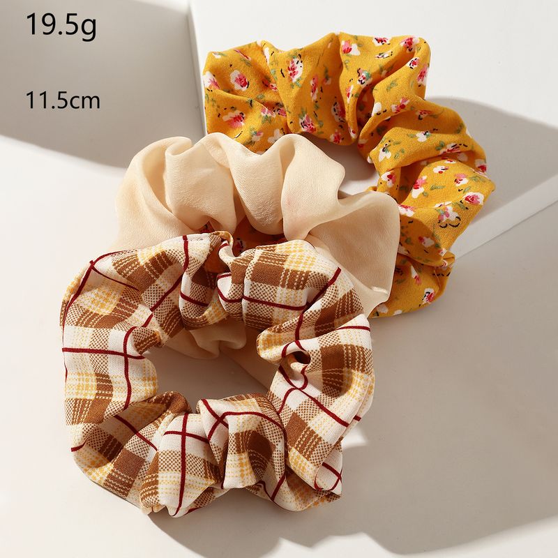 New Fashion Style Korean Floral Fabric Printing Hair Scrunchies Set