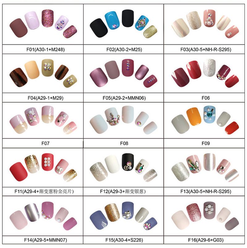 24 Morceaux D&#39;ongles Finis Faux Ongles