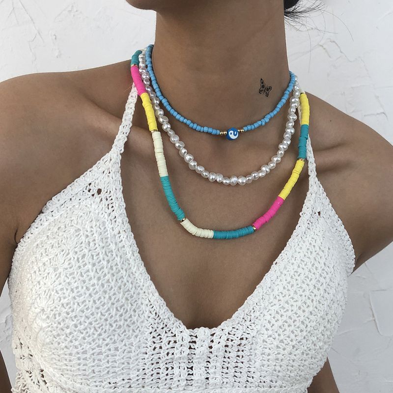 Böhmische Farbperlen Perle Multilayer Halskette