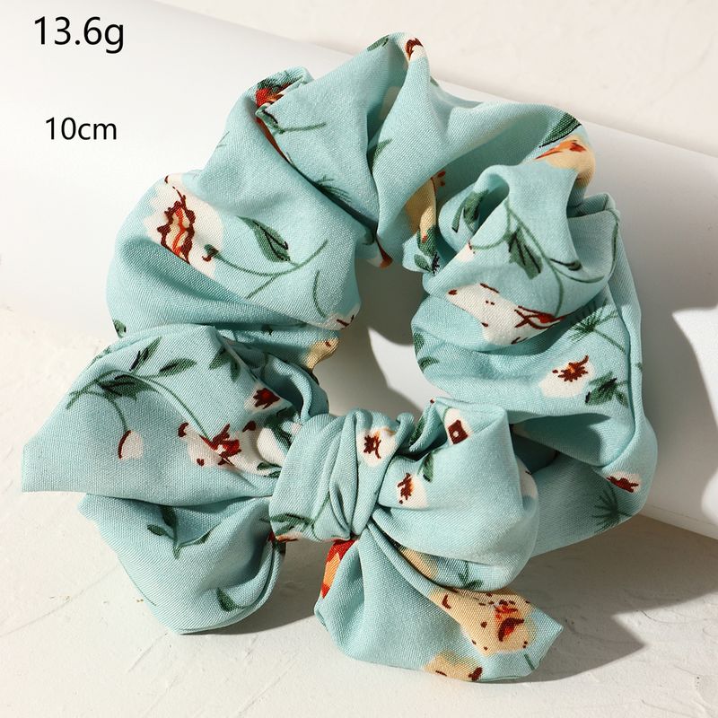 Scrunchies De Pelo De Tela De Bowknot Floral Retro