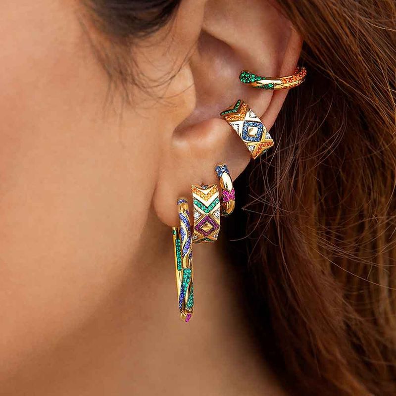 Großhandel Schmuck Mode Geometrisch Legierung Künstliche Edelsteine Überzug Ohrringe