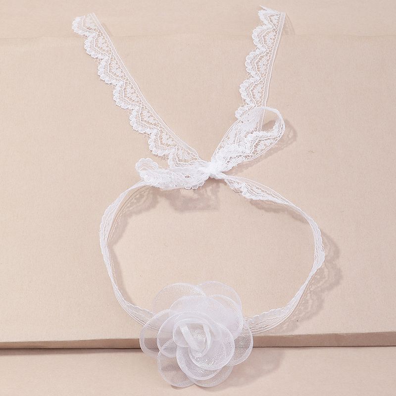 Großhandel Mode Weiße Gaze Blume Stoff Halskette