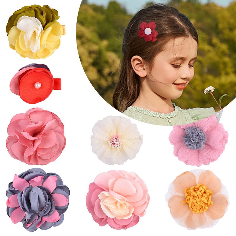 Épingle À Cheveux Fleur En Tissu Version Coréenne En Gros