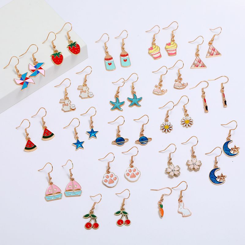 Korean Creative New Alloy Dripping Fruits Earrings