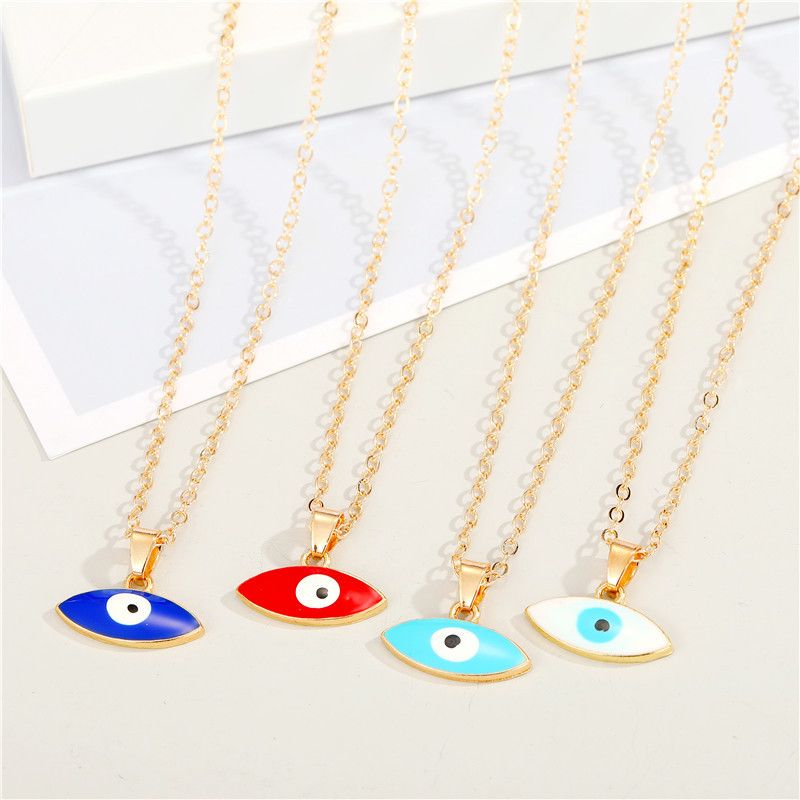 Retro Style Two-head Pointed Alloy Color Devil Eye Pendant Necklace