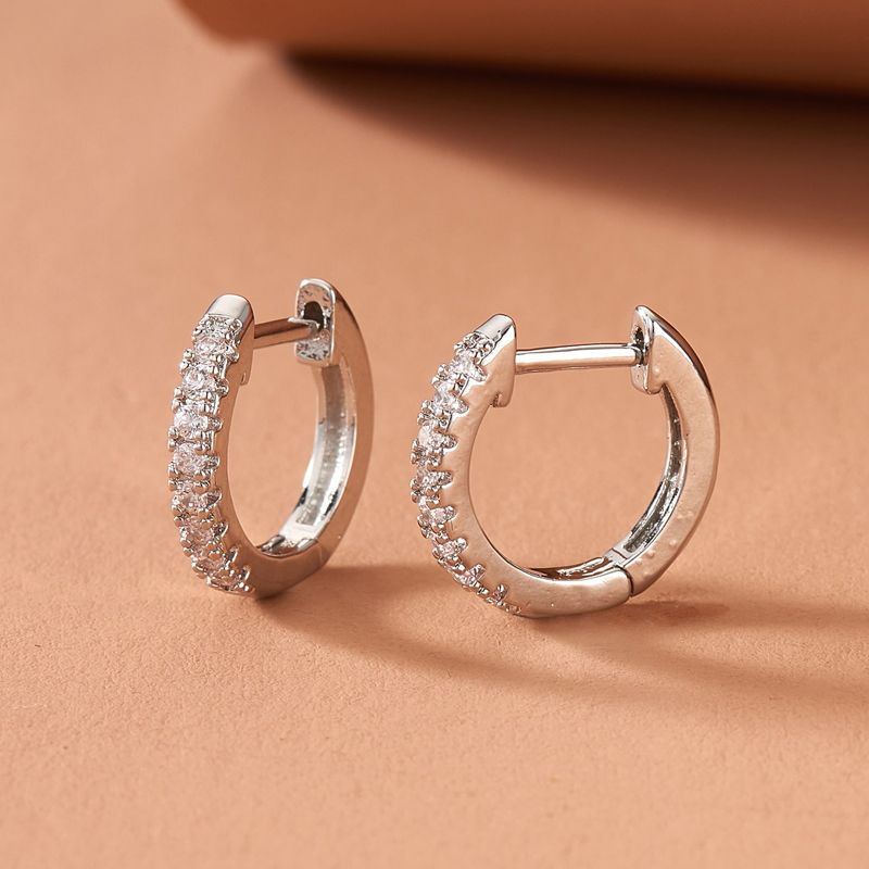 Simple Geometric Diamond Alloy Earrings