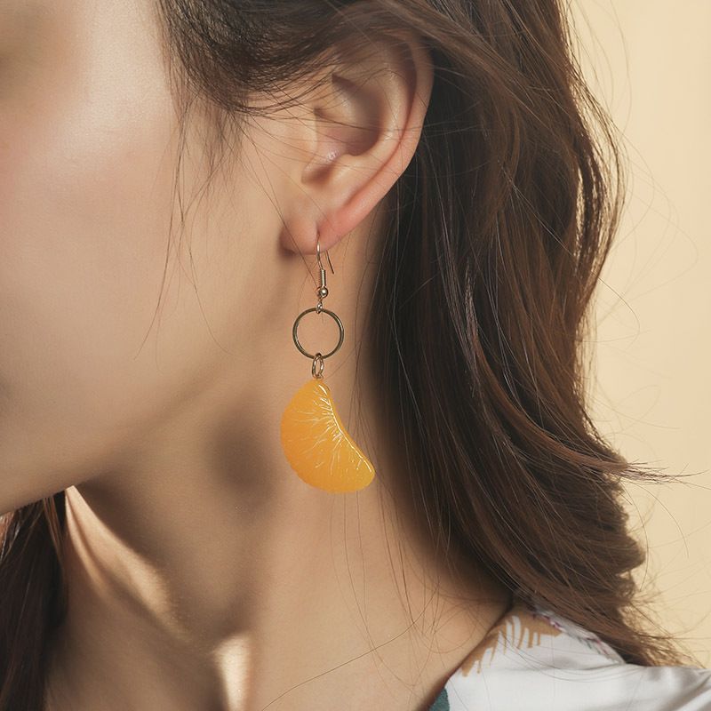 Creative Simple Resin Orange Earrings Wholesale