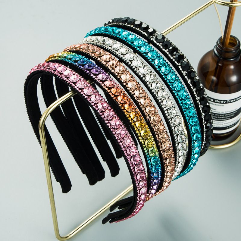 Koreanische Mode Einfache Farbe Strass Stirnband
