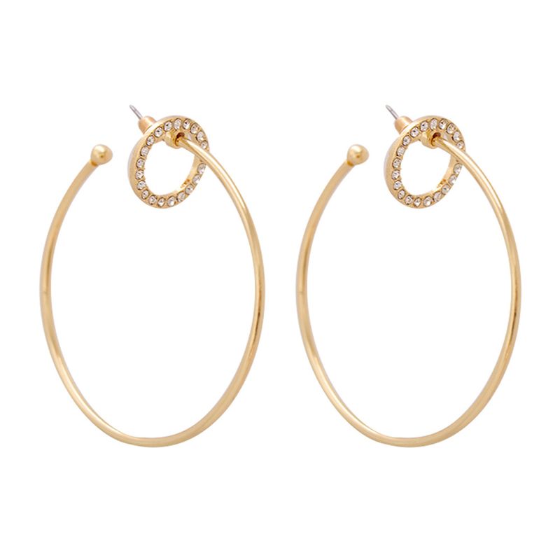 Fashion Alloy Circle Diamond Earrings Wholesale