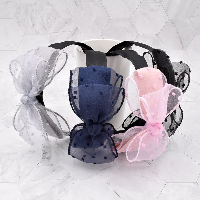 Diadema De Los Niños Del Bowknot Del Hilo Neto Del Estilo De La Moda Linda De Corea