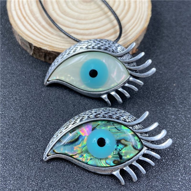 Abalone Shell Evil Eye Brooch Inlaid Shell White Shell Turkey Eye Brooch Accessories