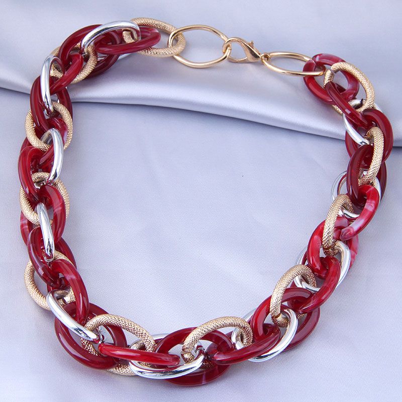 Fashion Metal Concise Weaving Exaggerated Short Necklace