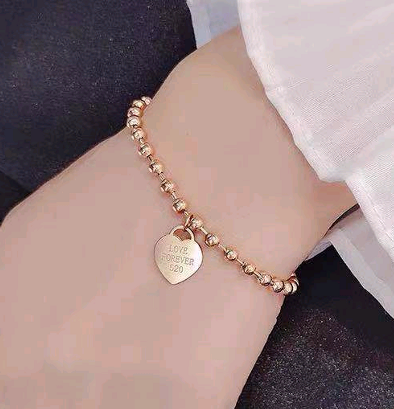 Korean Fashion Sweet Ol Simple Love Titanium Steel Bracelet