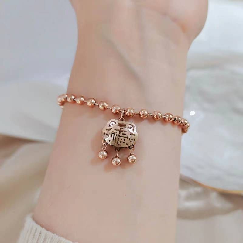 Korean Fashion Sweet Simple Lock Titanium Steel Bracelet