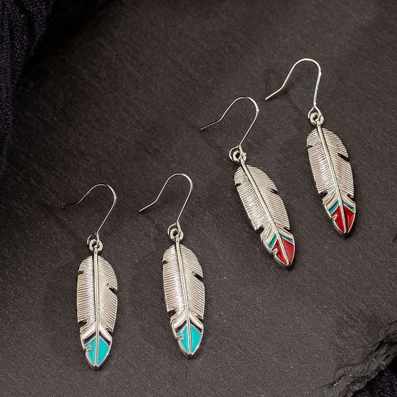 Exaggerated Style Big Leaf Drip Oil Long Earrings Wholesale