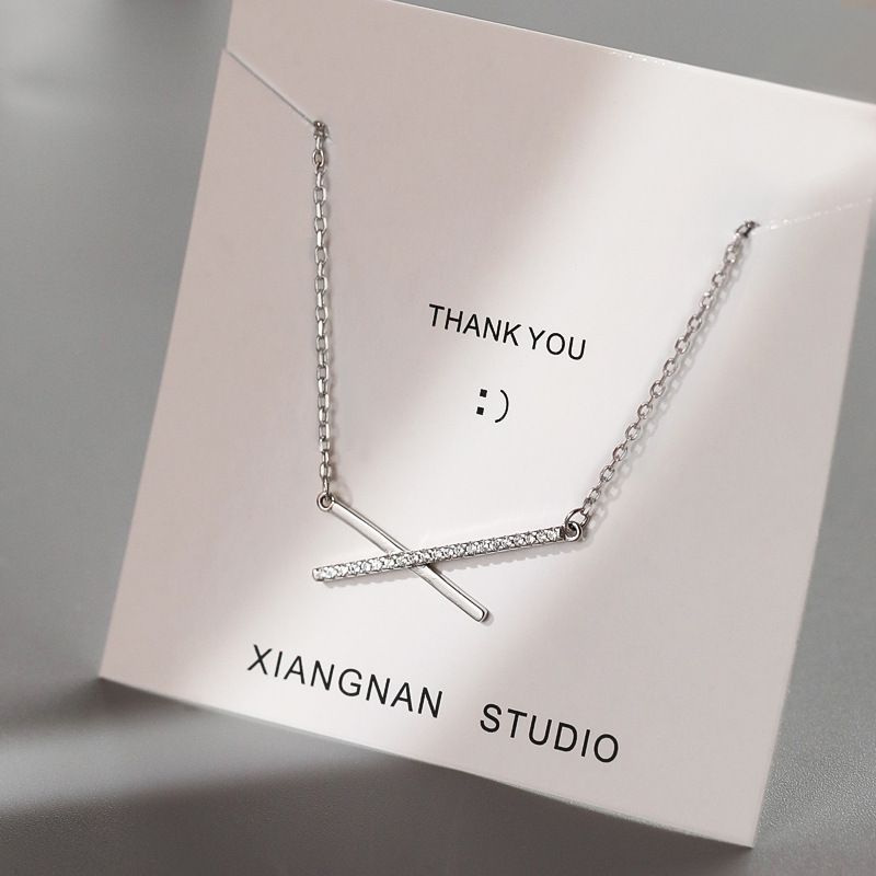 Korean S925 Sterling Silver Zircon Necklace