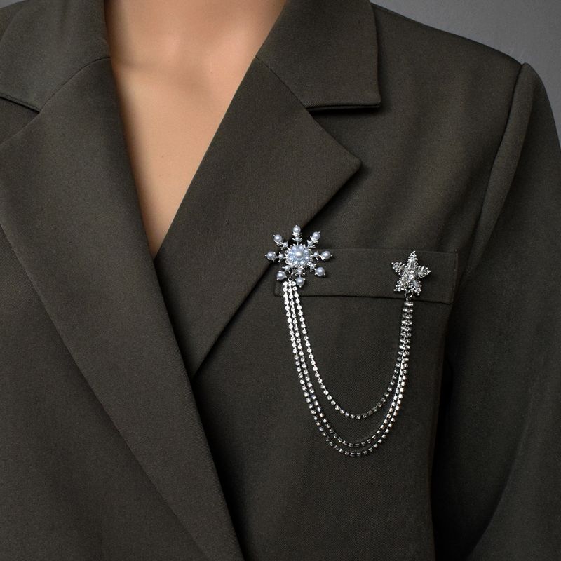 Korea Fashion Diamond Flower Star Brooch
