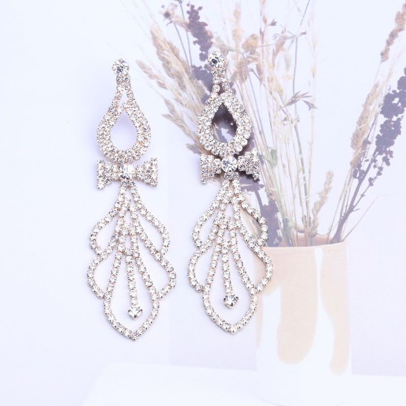 Classic Fashion Rhinestone Long Tassel Claw Chain Earrings Wholesale