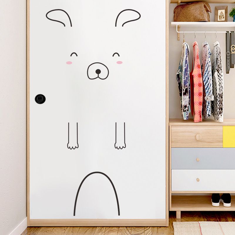 Simple Cartoon Expression Door Cabinet Bedroom Wall Stickers