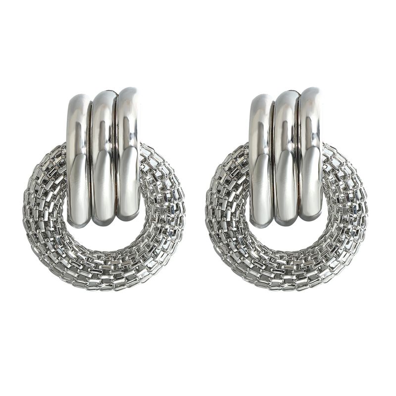 Fashion Geometric Alloy Plating Silver Earrings Wholesale