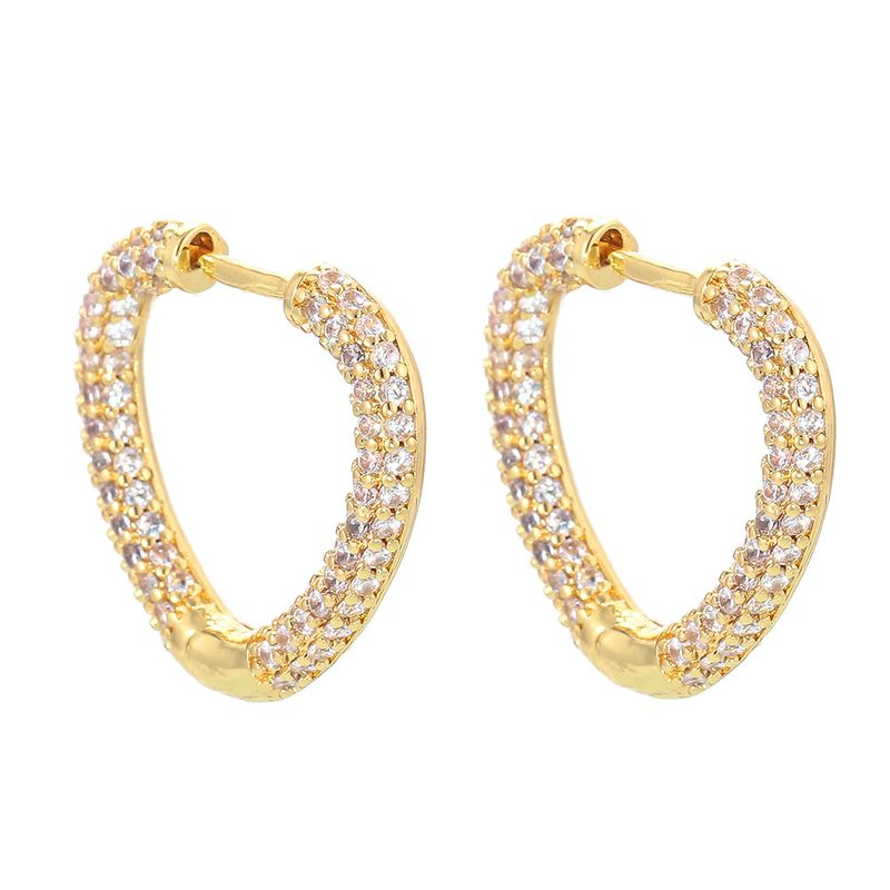 Boucles D&#39;oreilles Coeur Zircon Mode En Gros