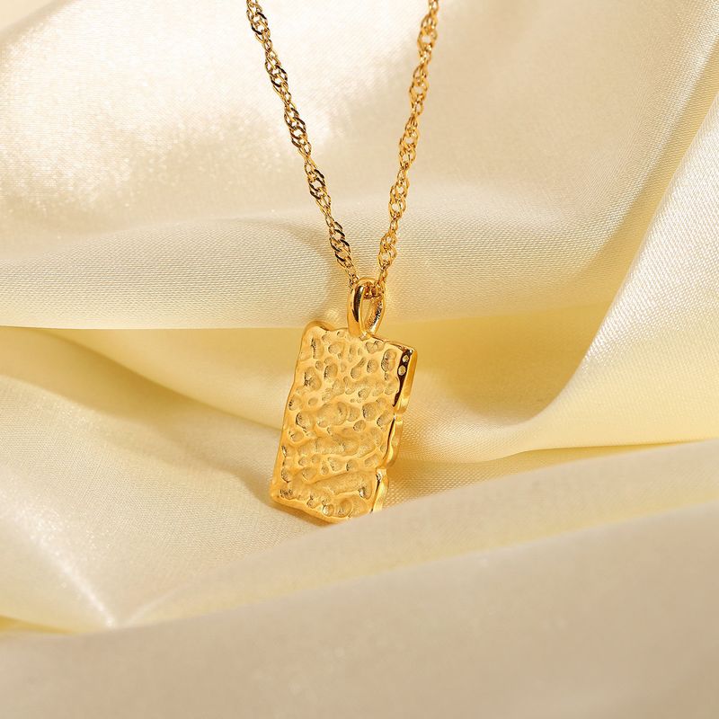 Simple Style Stainless Steel Titanium Steel Plating Gold Plated Pendant Necklace