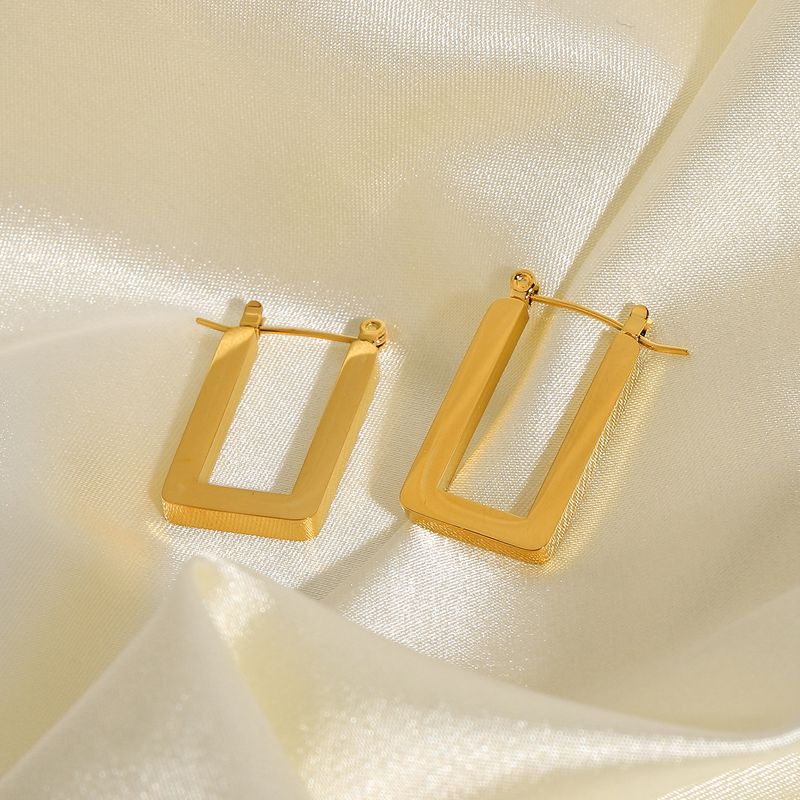 Circle Plating Stainless Steel No Inlaid Gold Plated Earrings