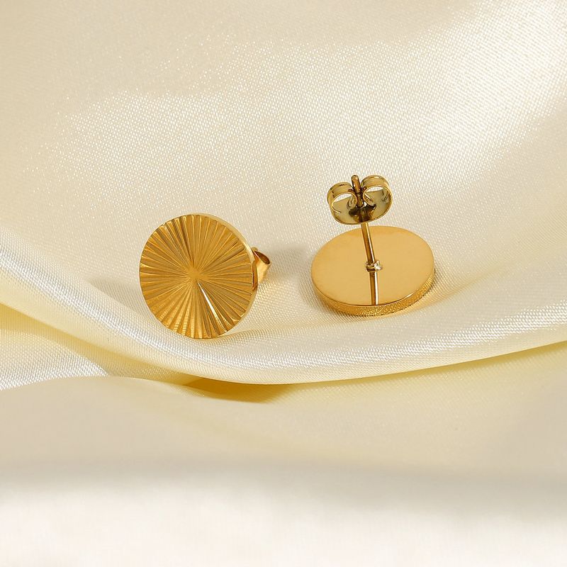 Fashion Gold-plated Stainless Steel Round Earrings