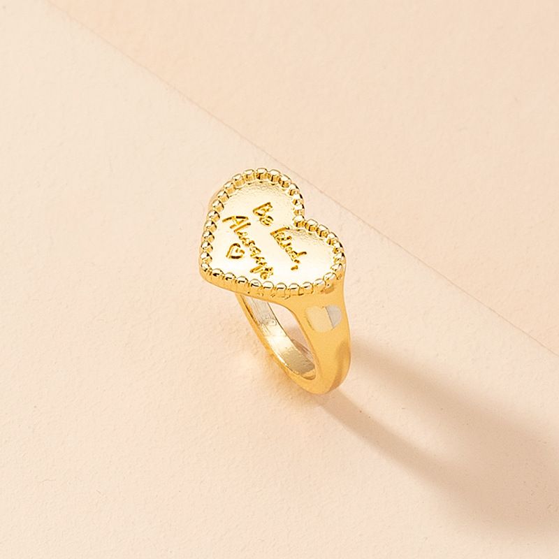 Korean Love Letter Ring Alloy Heart-shaped Rings