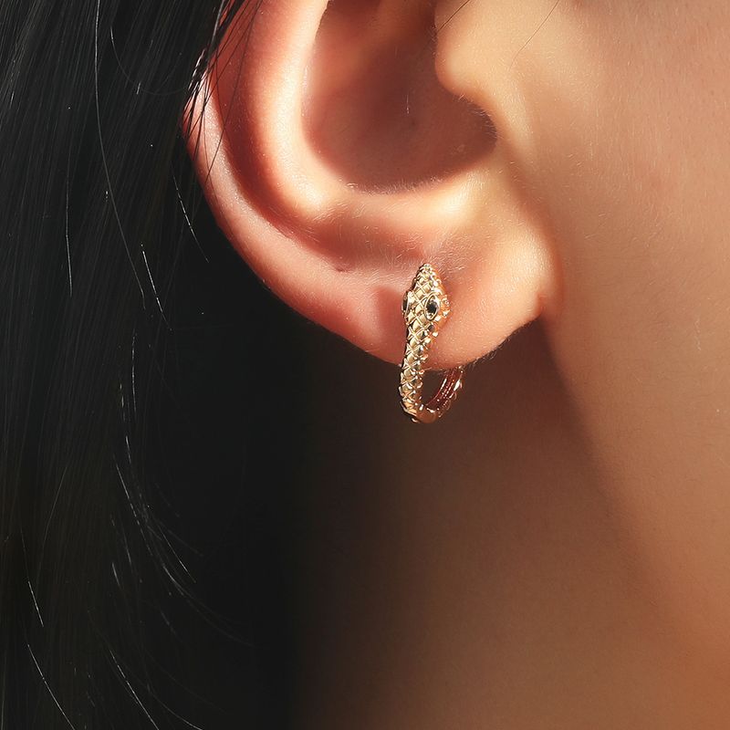 Vente En Gros Boucles D&#39;oreilles En Cuivre Rétro En Forme De Serpent