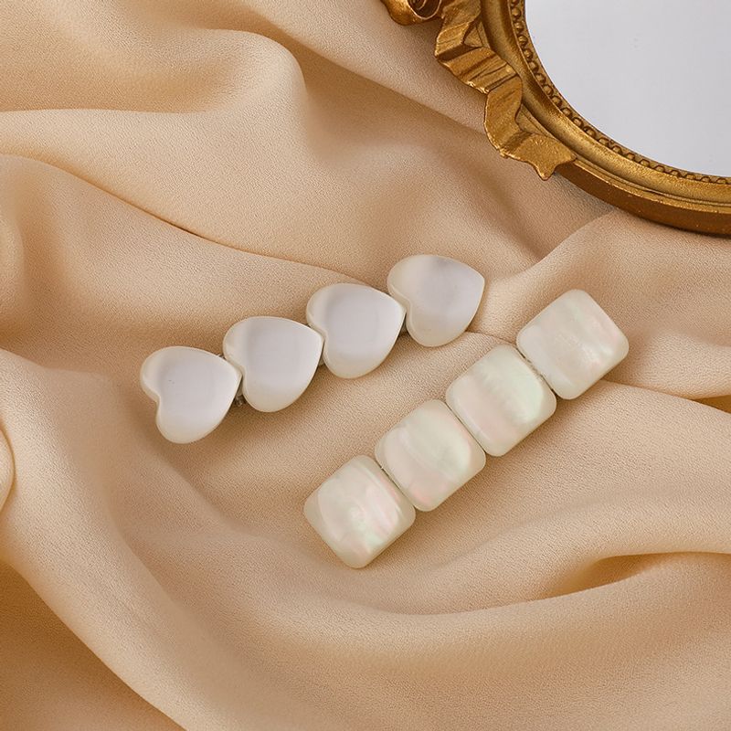 Vente En Gros Épingle À Cheveux Blanc Opale Imitation Carré Coeur Simple