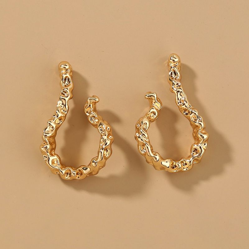 New Fashion Style Abstract Metal U-shaped Irregular Earrings