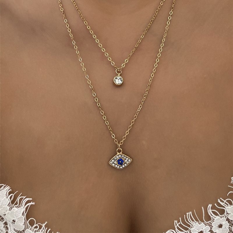 Fashion New Style Simple Diamond-studded Two Layer Necklace