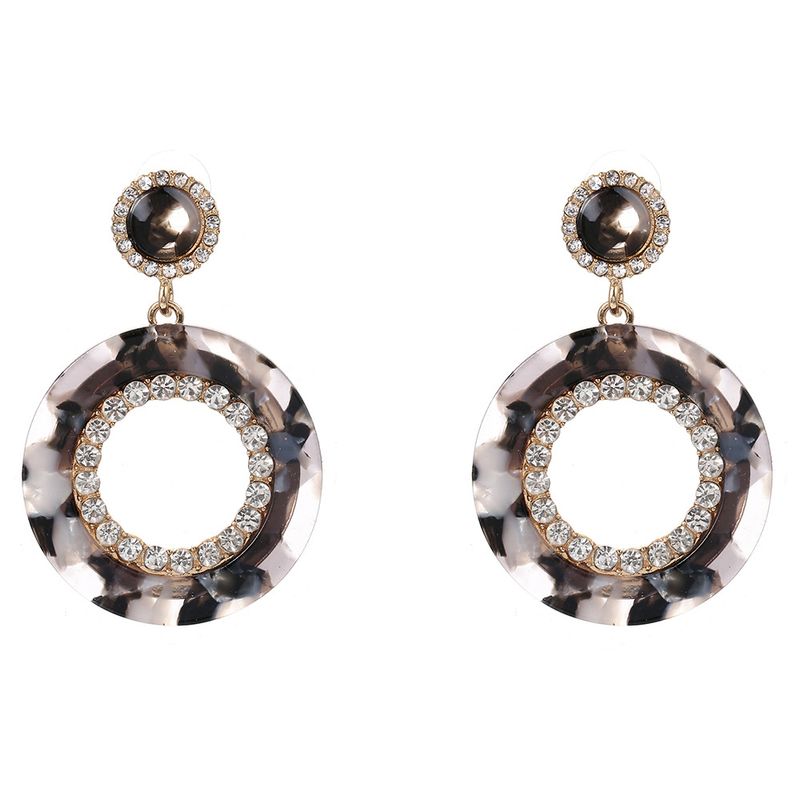 Fashion Geometric Rhinestone Resin Alloy Earrings Wholesale