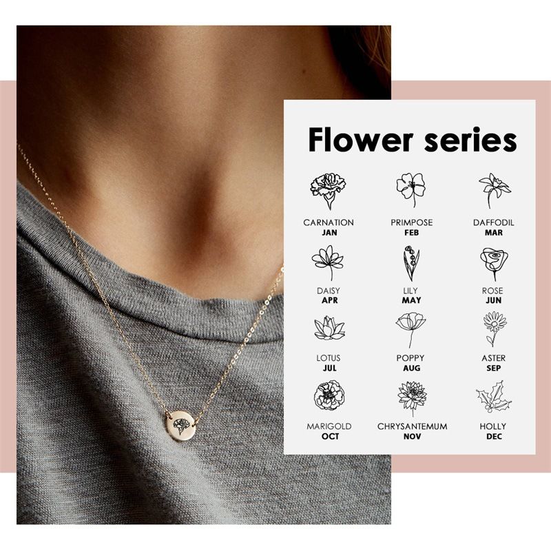 Mode Schriftzug Blume Titan Stahlkette Großhandel