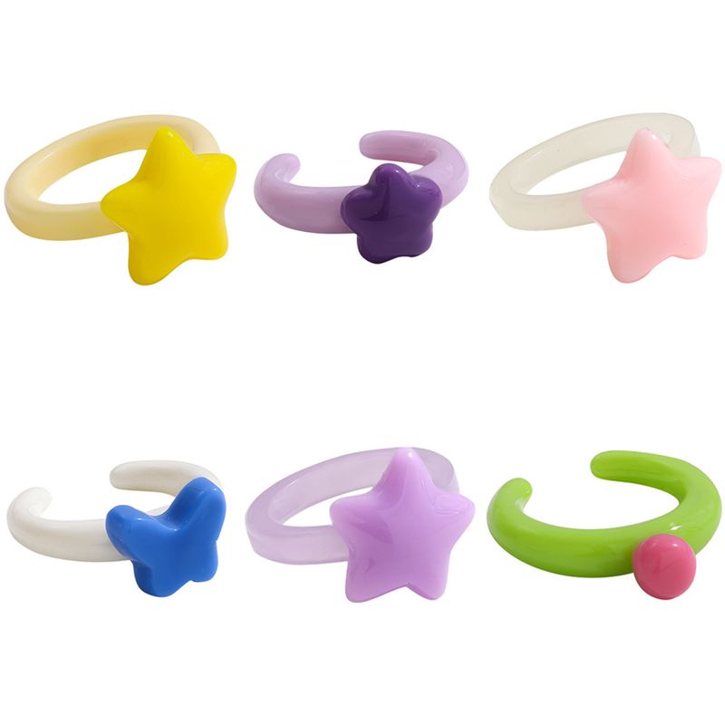 Wholesale Korean Three-dimensional Star Resin Ring