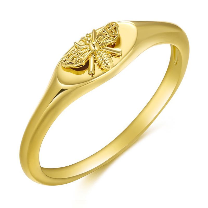 Fashion Golden Bee Signet Ring Wholesale