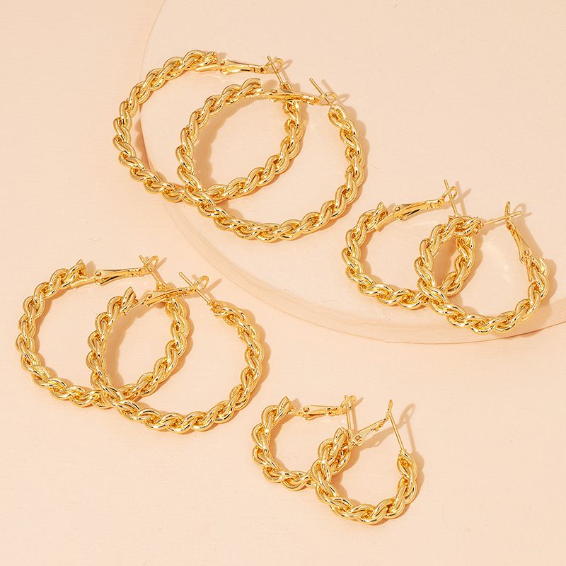 Fashion Geometric Twist Circle Alloy Earrings Wholesale