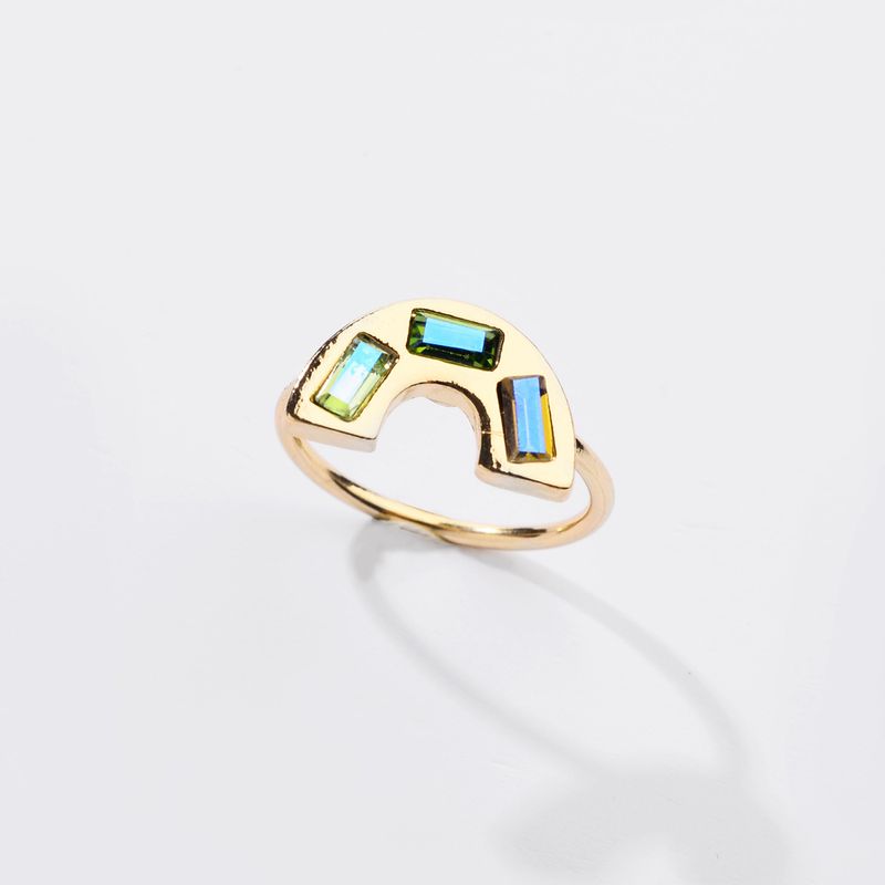 Fashion Simple New Style Rainbow Crystal  Ring