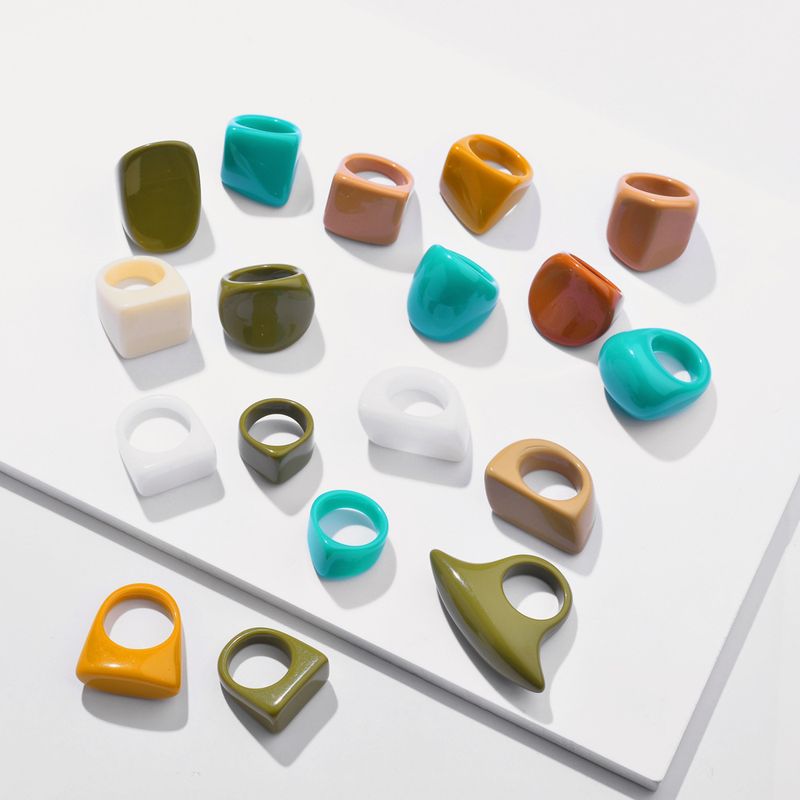 Modestil Neues Pure Color Resin Rings Set